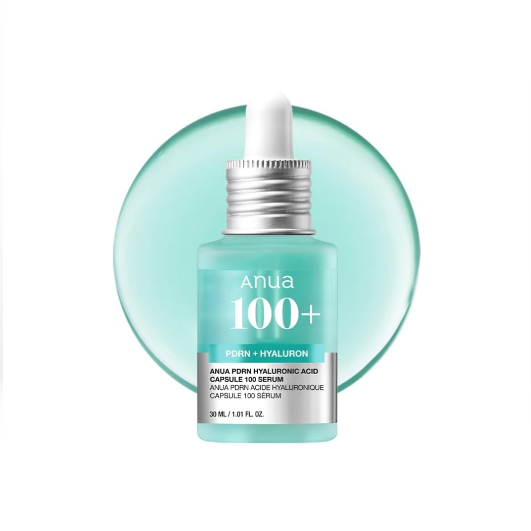 Anua PDRN Hyaluronic Acid Capsule 100 Serum bottle on white background.