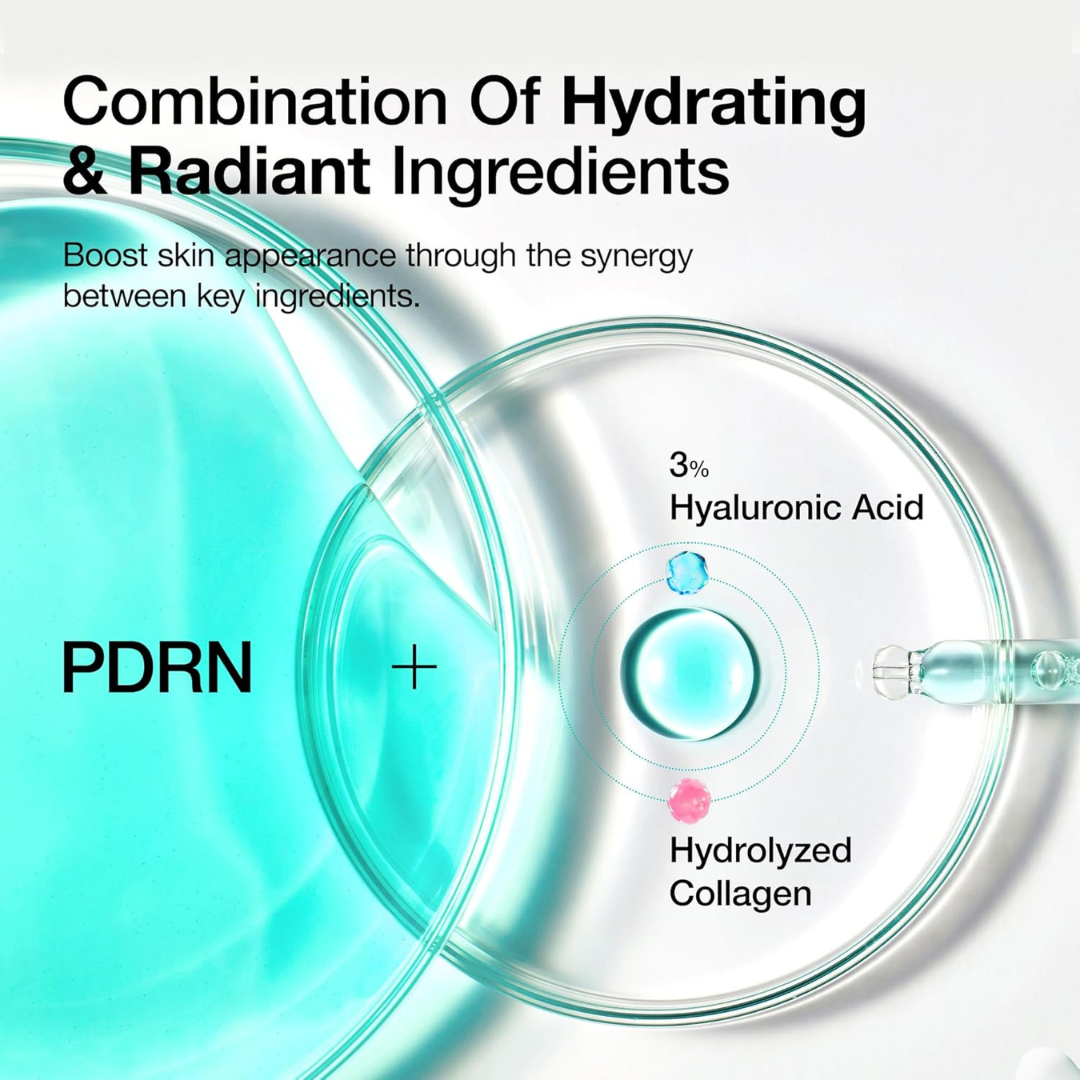 Skincare product with PDRN and hyaluronic acid text on a white background. Anua PDRN Hyaluronic Acid Capsule 100 Serum