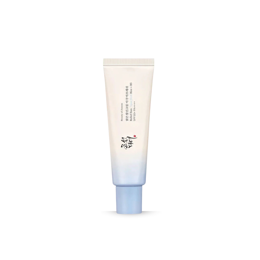 Beauty of Joseon Relief Sun Aqua-Fresh: Rice + B5 SPF50+ PA++++ with gradient colour on a white background