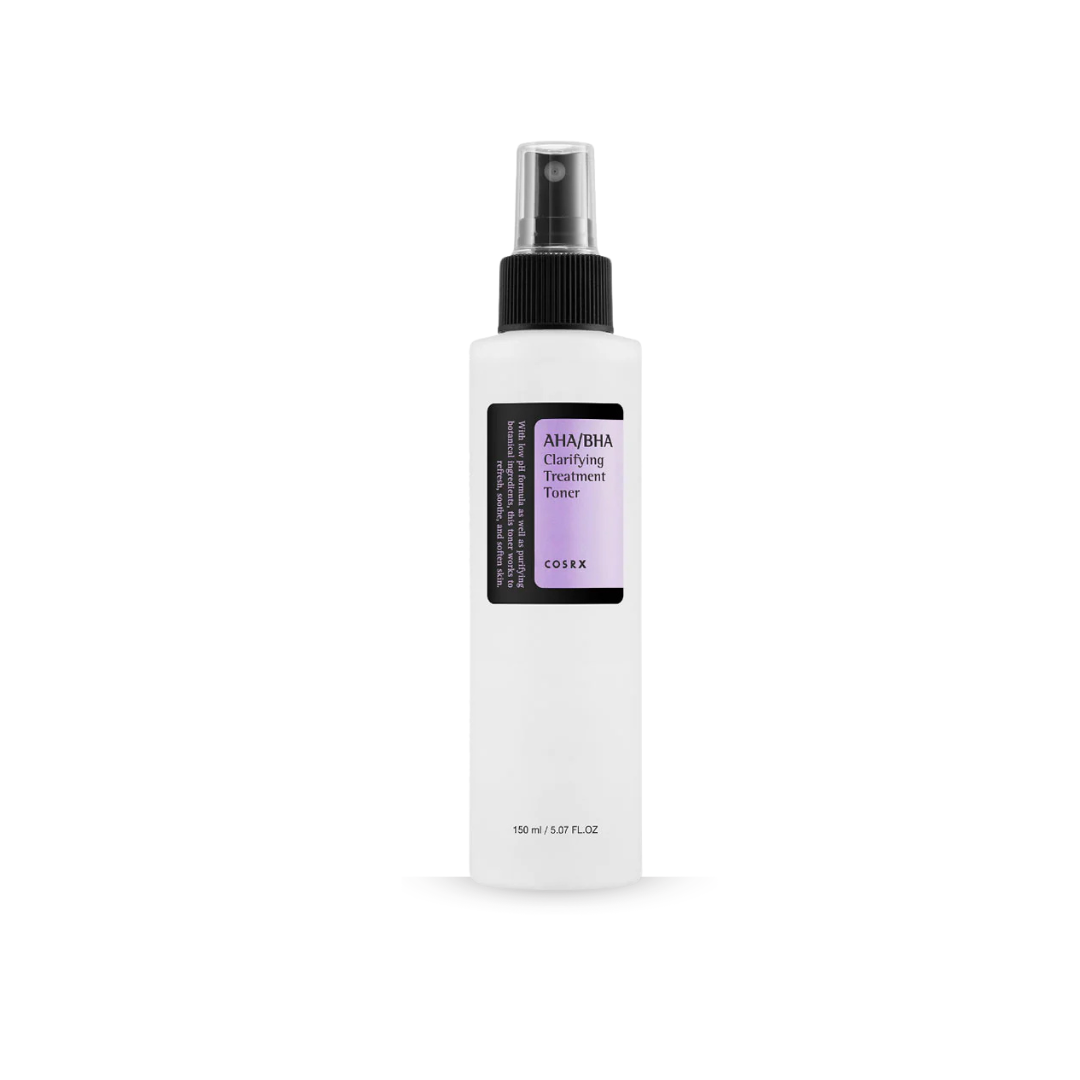 COSRX AHA/BHA Clarifying Treatment Toner on a white background