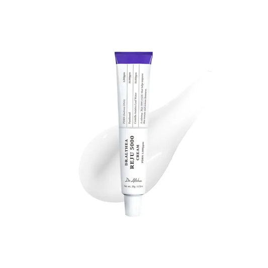 Dr. Althea Reju 5000 Cream with product smear on a white background