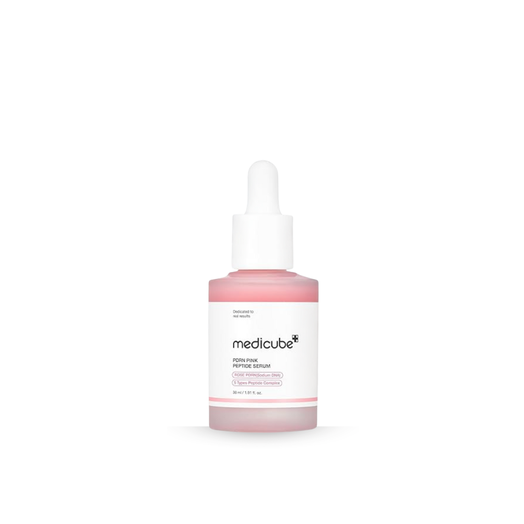 Medicube PDRN Pink Peptide Serum on a whiite background