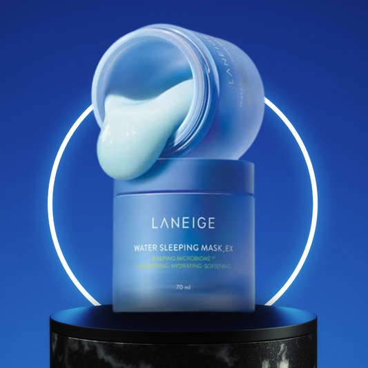 Laneige Water Sleeping Mask EX with a blue background