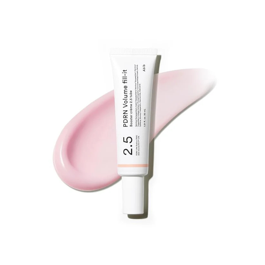 Abib PDRN Volume Fill-It Booster Cream 2.5 Tube with product smear on a white background