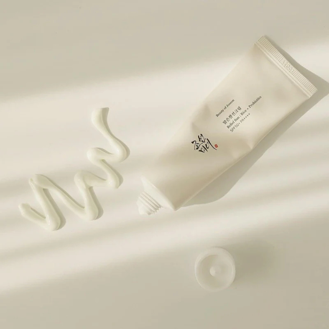 Beauty of Joseon Relief Sun: Rice + Probiotics SPF 50+ PA++++ on a cream background