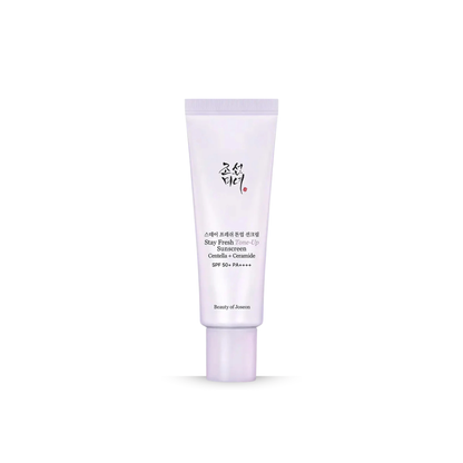 Beauty of Joseon Stay Fresh Tone-Up Sunscreen (Purple) on a white background