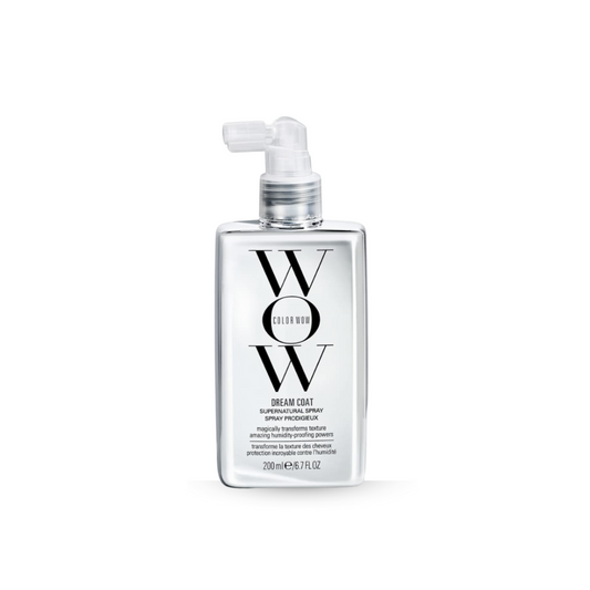 Bottle of Colour WOW Dream Coat hair product on a white background