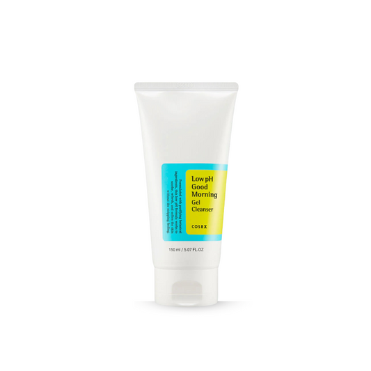 Tube of COSRX Low pH Good Morning Gel Cleanser on a white background