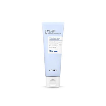 COSRX Ultra-Light Invisible Sunscreen SPF50+ PA++++ on a white background