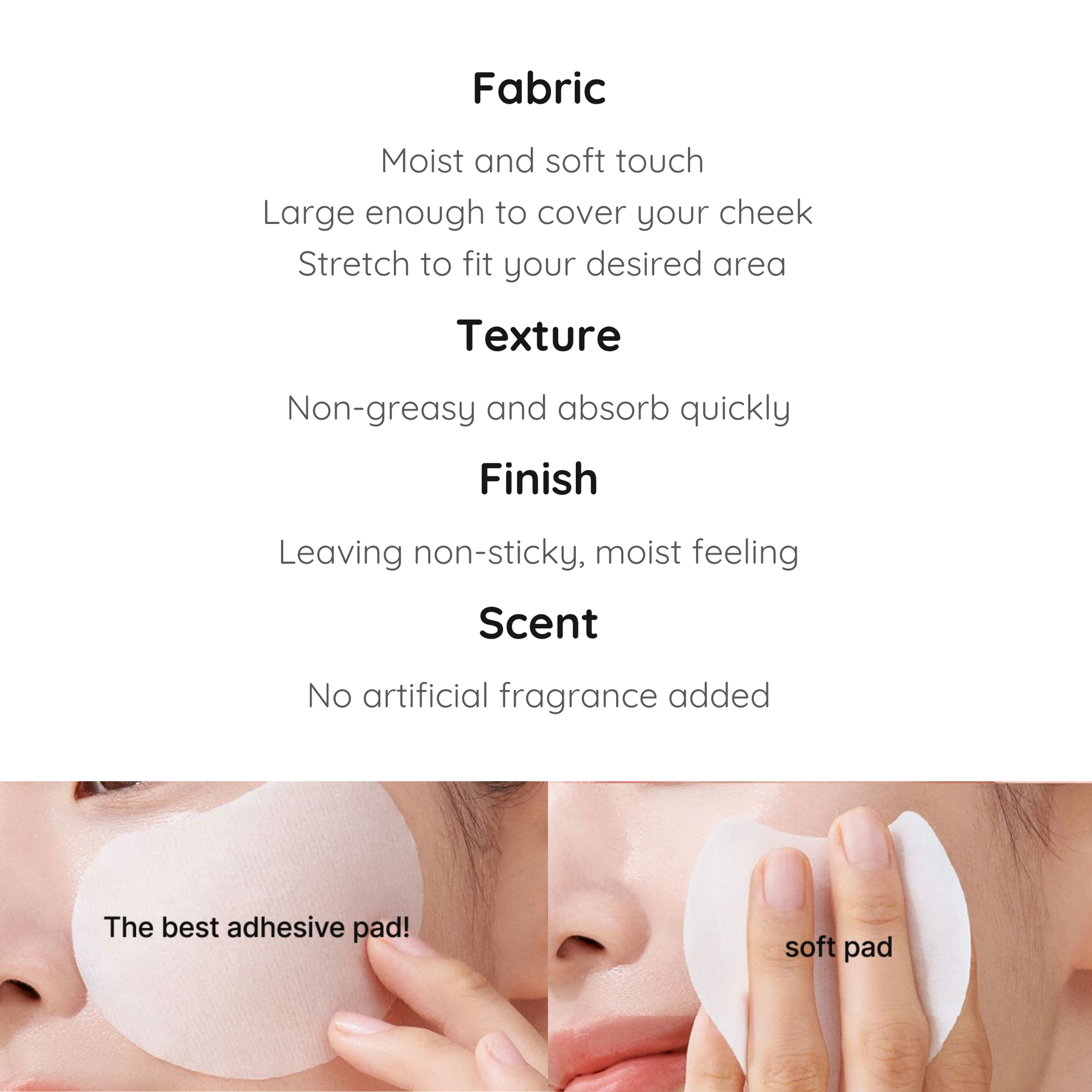 Product description with text and images of adhesive pads on skin. Celimax Pore+Dark Spot Brightening Pad
