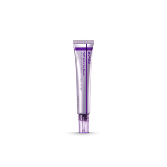 Purple tube of Centellian24 360º Shot PDRN Lifting Eye Cream on white background.