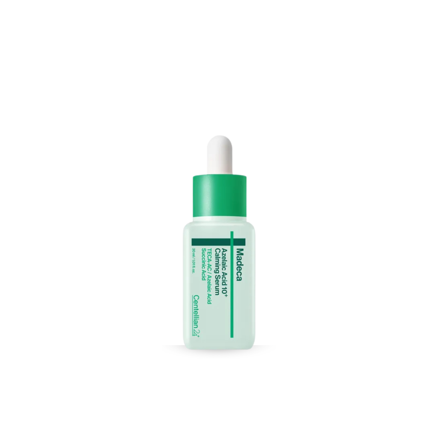 Centellian24 Madeca Azelaic Acid 10+ Calming Serum with green cap on a white background
