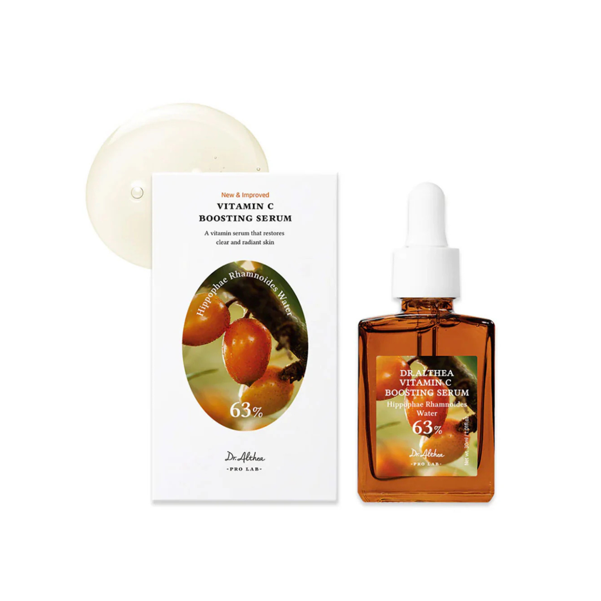Dr. Althea Vitamin C Boosting Serum with packaging on a white background