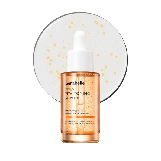 Genabelle PDRN Vita Toning Ampoule bottle with dropper on a white background