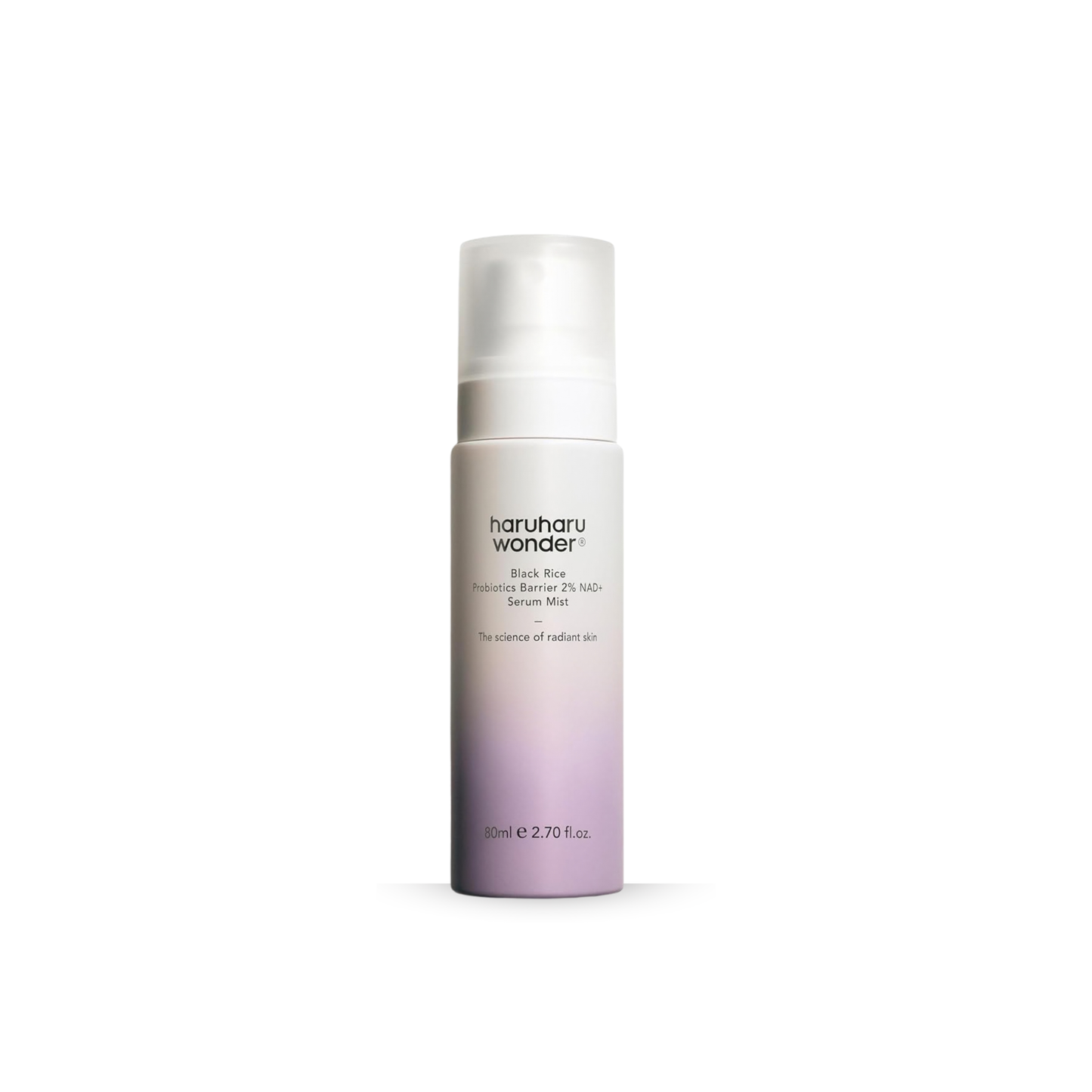 Haruharu Wonder Black Rice Probiotics Barrier 2% NAD+ Serum Mist on a white background
