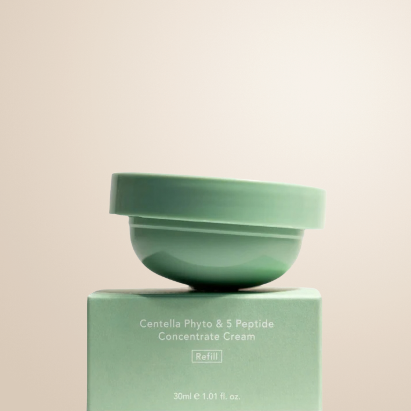 Haruharu Wonder Centella Phyto & 5 Peptide Concentrate Cream Refill on product box on a neutral background