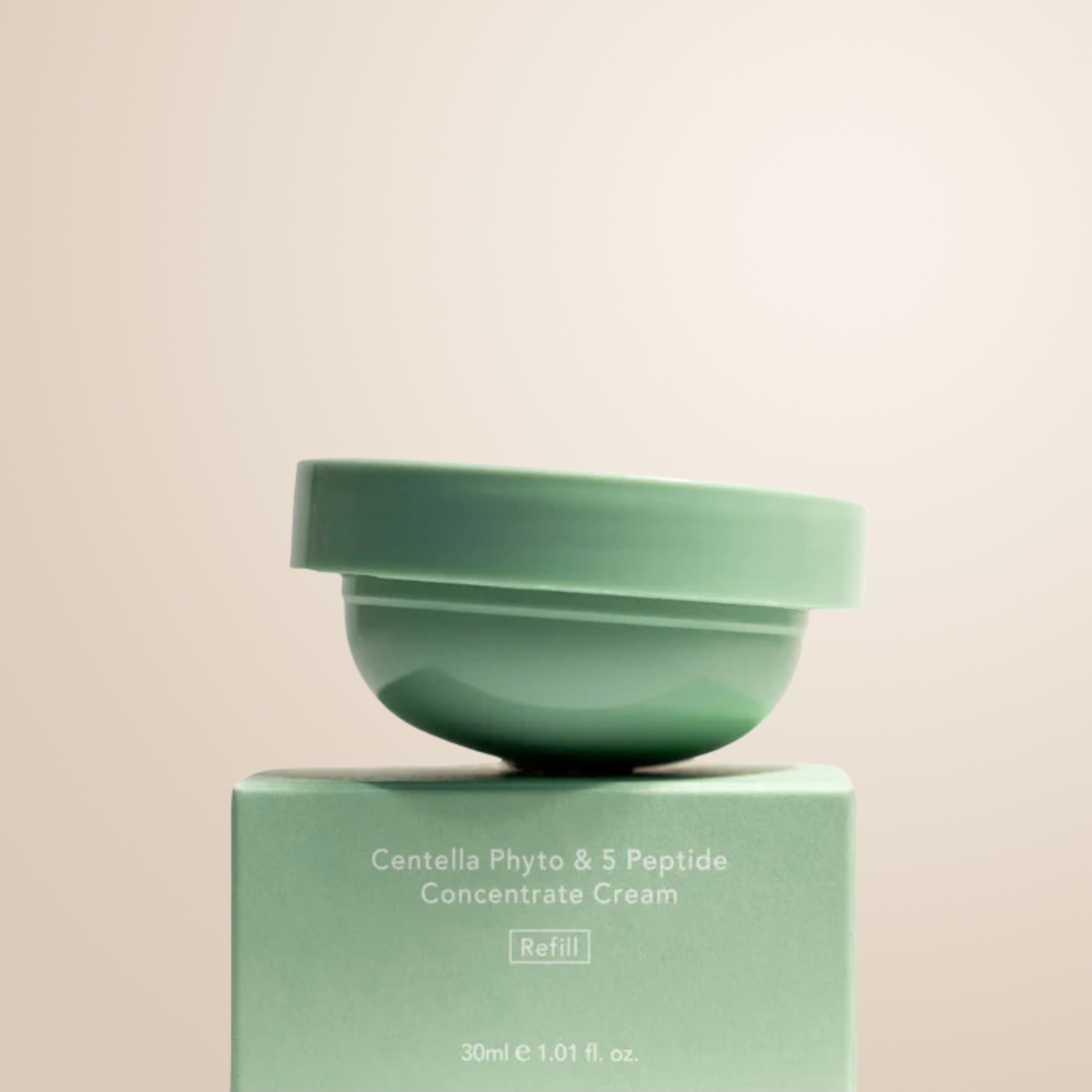 Haruharu Wonder Centella Phyto & 5 Peptide Concentrate Cream Refill on product box on a neutral background