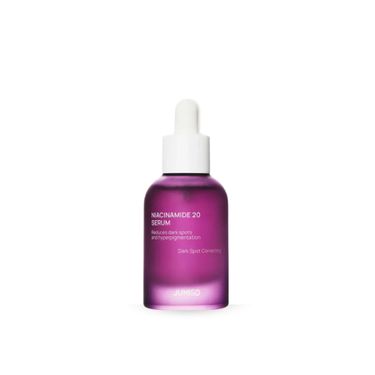 JUMISO Niacinamide 20 Serum bottle with white cap on a white background