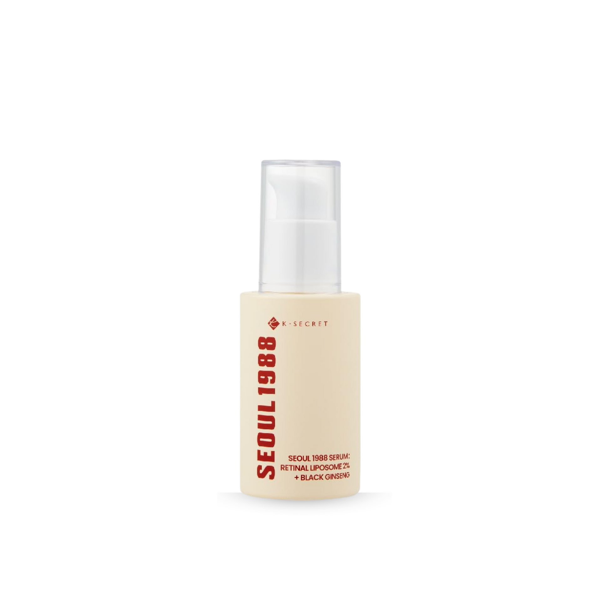 K-Secret SEOUL 1988 Serum: Retinal Liposome 2% + Black Ginseng on a white background