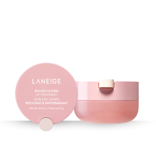 LANEIGE Bouncy & Firm Lip Treatment on a white background shown from top and side