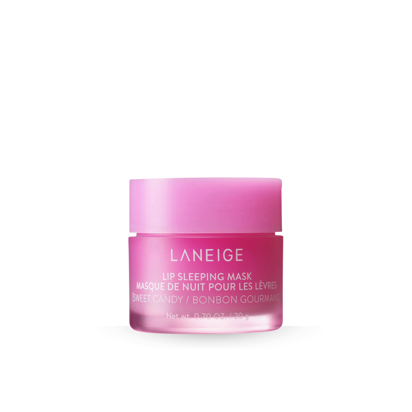 Laneige lip sleeping mask jar on a white background