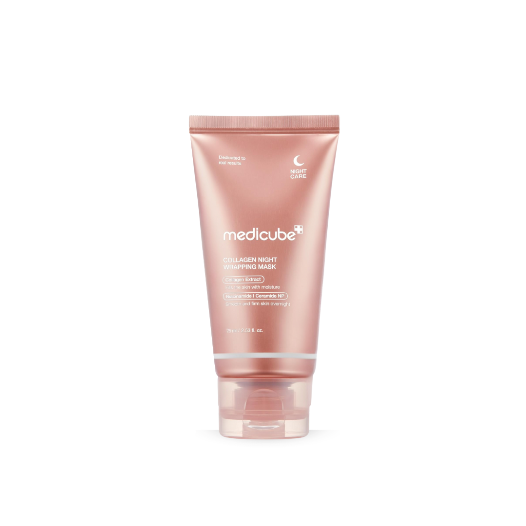 Medicube collagen night wrapping mask packaging on a white background