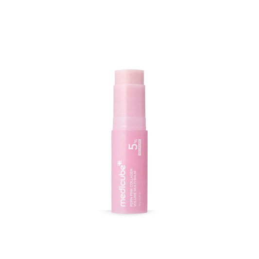 A pink Medicube PDRN Pink Collagen Volume Multi Balm on a clean white background.