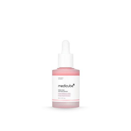 Medicube PDRN Pink Peptide Serum on a whiite background