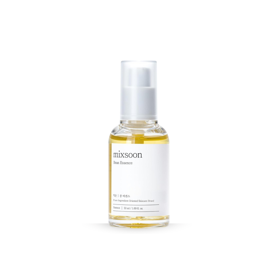 Bottle of Mixoon Bean Essence on a white background