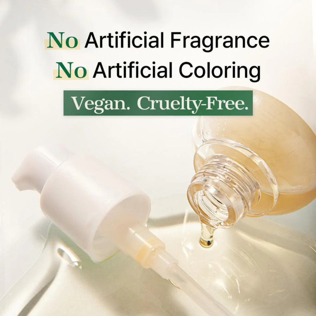 Mixoon Bean Essence and text indicating no artificial fragrance or coloring, vegan, and cruelty-free.