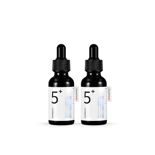 Two Numbuzin No.5 Glutathione Vitamin Concentrated Serums on a white background