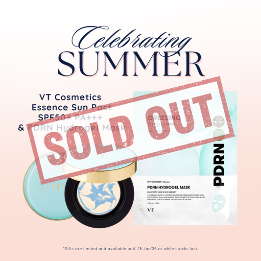 VT Cosmetics Essence Sun Pact SPF50+ PA+++ & PDRN Hydrogel Mask