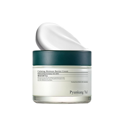 Pyunkang Yul Calming Moisture Barrier Cream on a white background with a cream smear