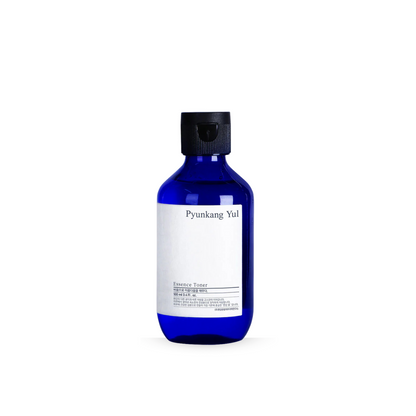 Pyunkang Yul Essence Toner bottle with black cap on a white background