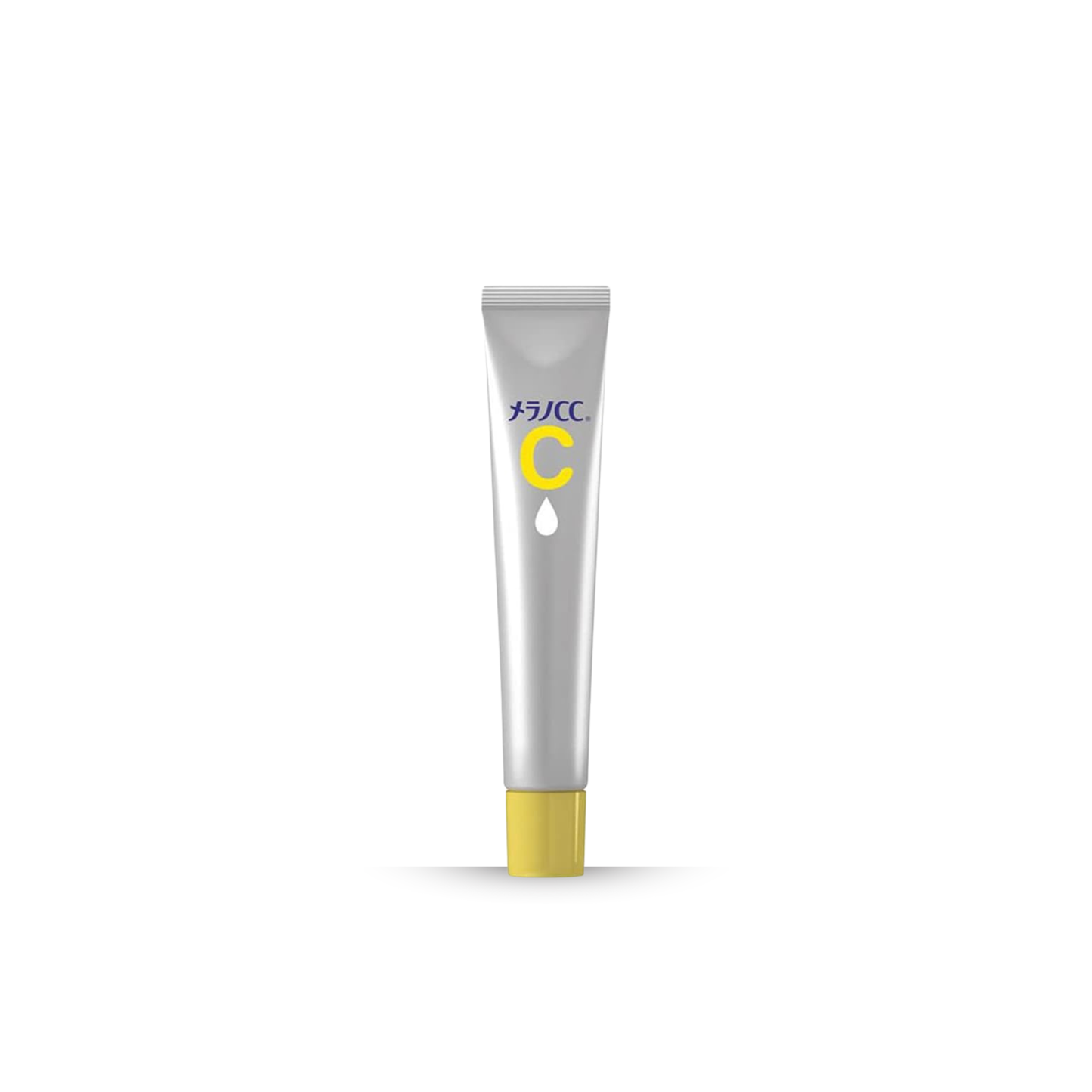Tube of Rohto Mentholatum Melano CC Vitamin C Essence with a yellow cap on a white background
