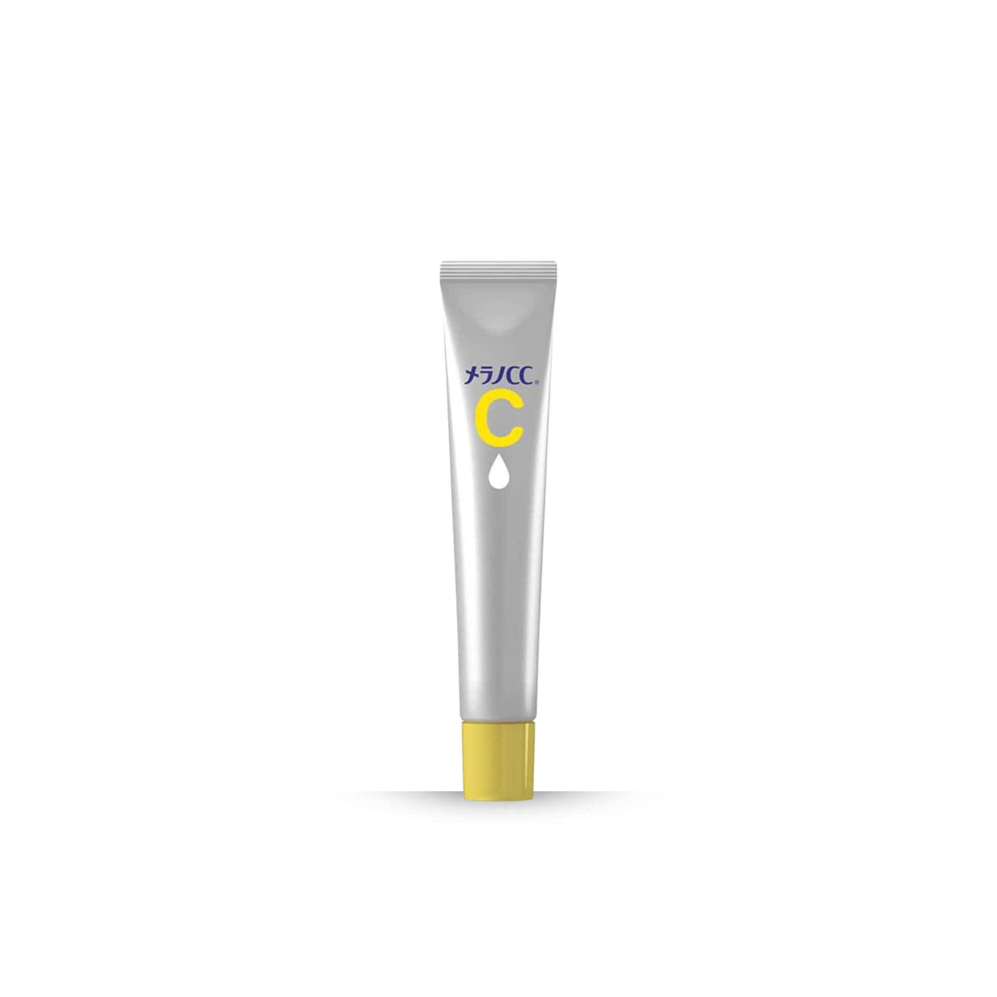 Tube of Rohto Mentholatum Melano CC Vitamin C Essence with a yellow cap on a white background