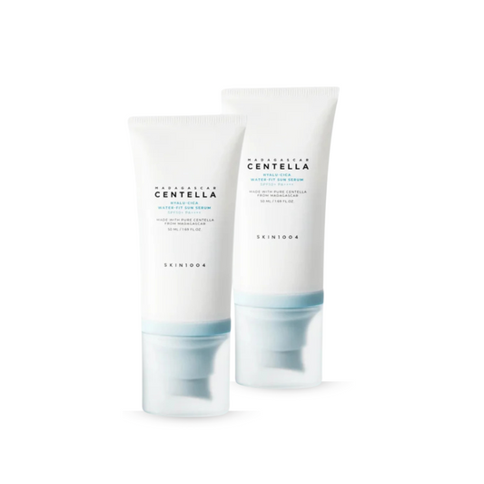 SKIN1004 Hyalu‑Cica Water‑Fit Sun Serum SPF 50+ PA++++ (Twin pack) on a white background