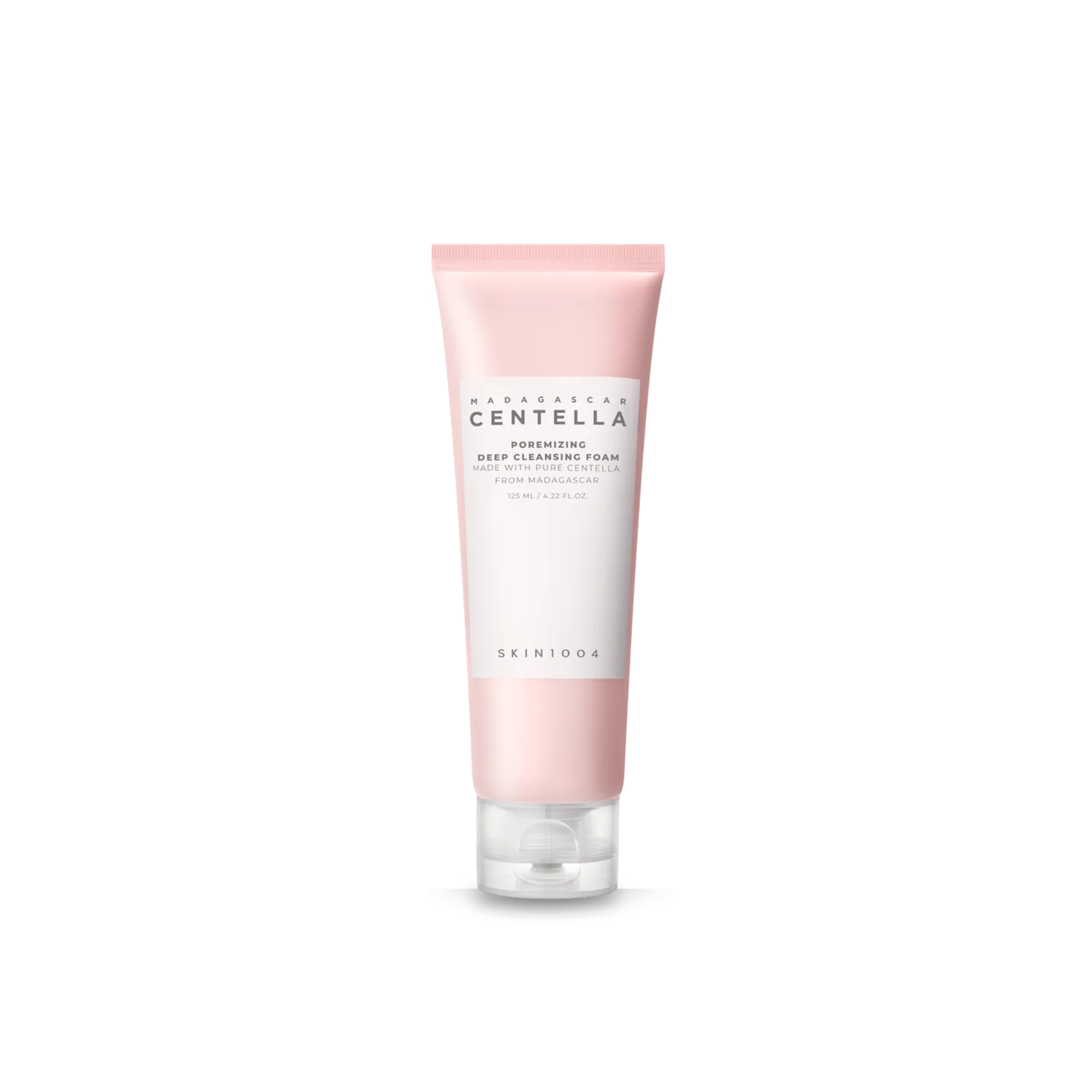 Pink SKIN1004 Madagascar Centella Poremizing Deep Cleansing Foam on a white background