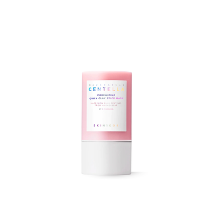 SKIN1004 Madagascar Centella Poremizing Quick Clay Stick Mask with pink and white packaging on a white background