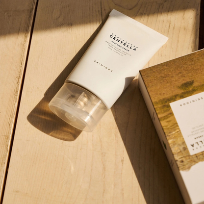 SKIN1004 Madagascar Centella Soothing Cream on a wooden surface