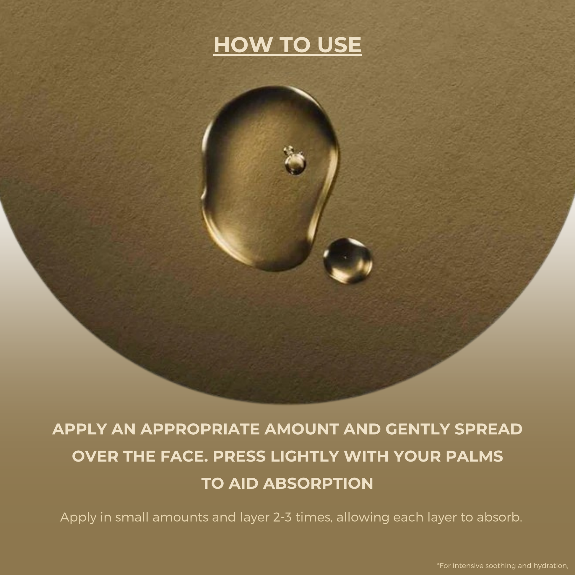 Drop of the SKIN1004 Madagascar Centella Teca Ampoule with text on how the product should be used