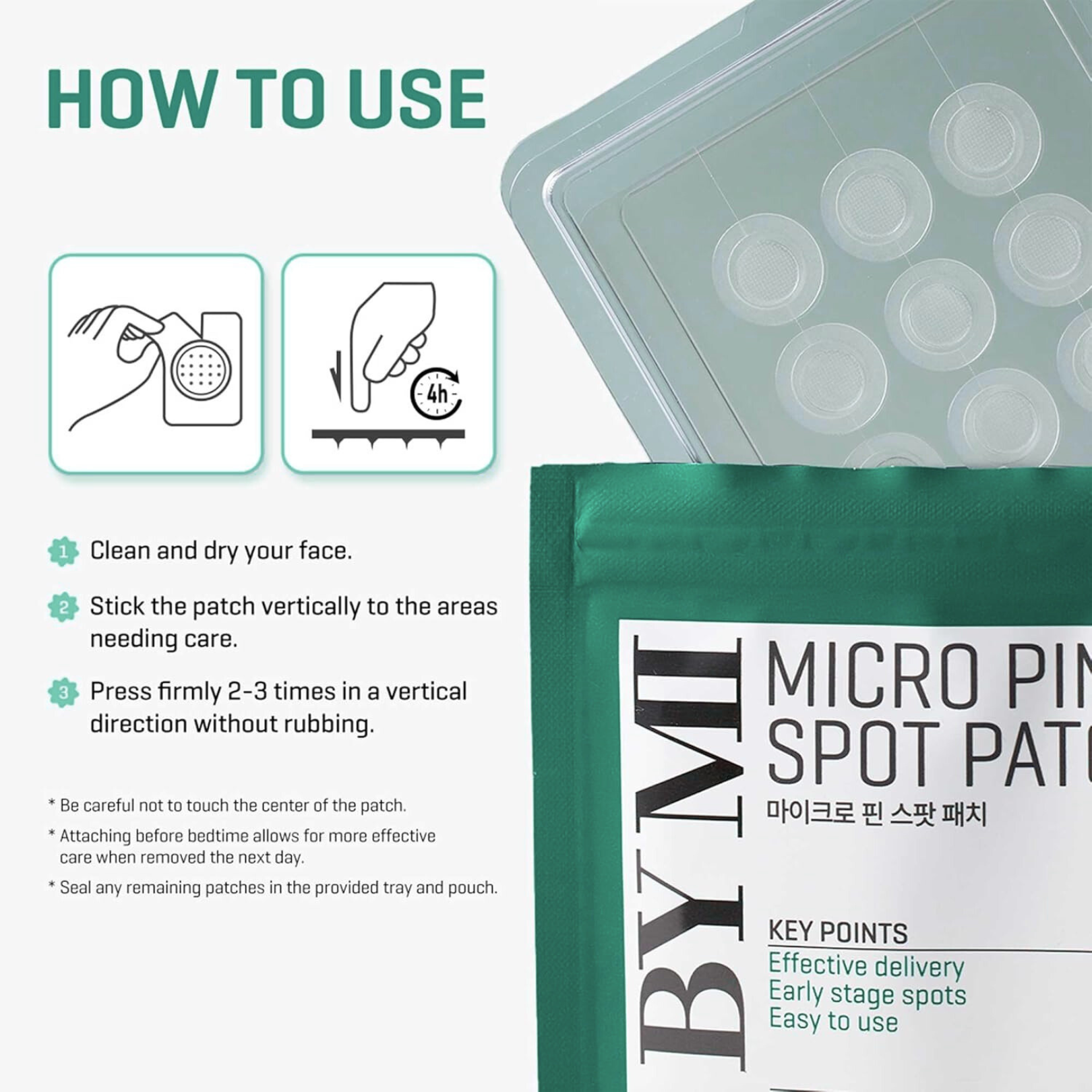 Instructions for using SOME BY MI Micro Pin Spot Patch micro pin spot patches 