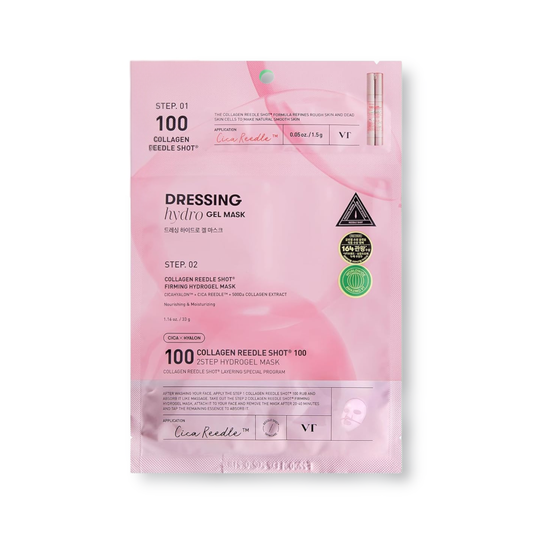 VT Cosmetics Collagen Reedle Shot 100 2Step Hydrogel Mask on a white background