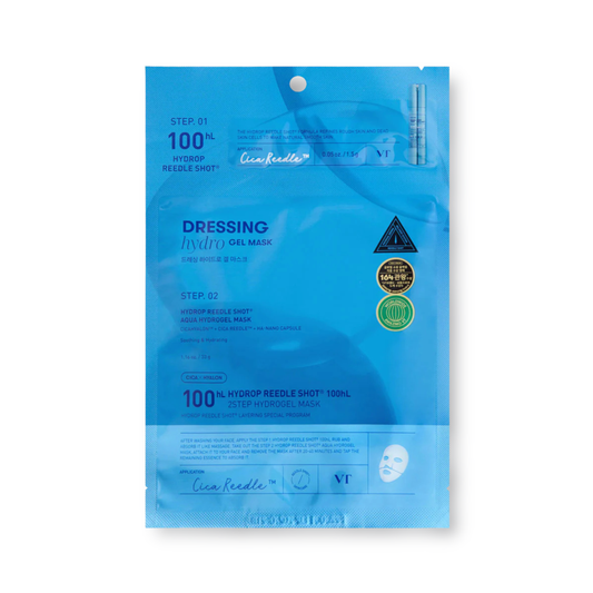 VT Cosmetics Hydrop Reedle Shot 100 2 Step Hydrogel Mask on white background