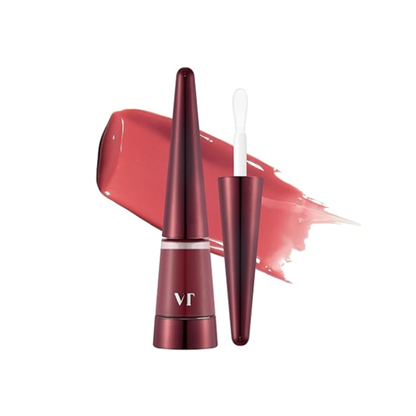 VT Cosmetics Reedle Shot Lip Plumper – Rose Berry with applicator and swatch on a white background