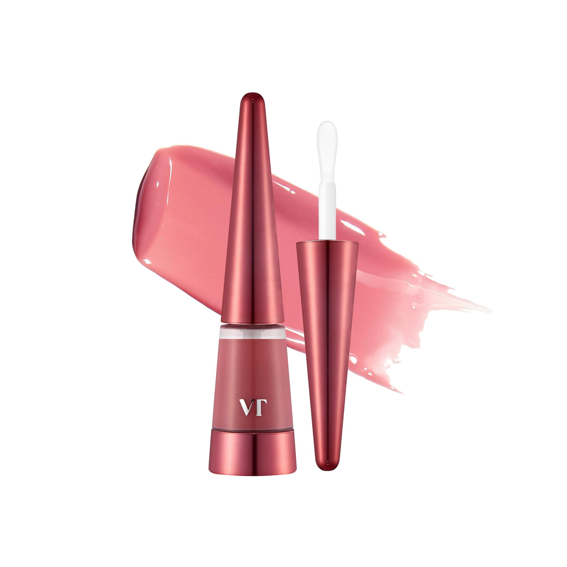 VT Cosmetics Reedle Shot Lip Plumper – Usagi Pink with applicator and colour swatch on a white background