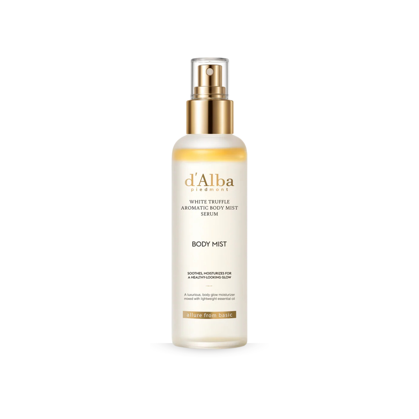 d'Alba White Truffle Aromatic Body Mist Serum on a white background