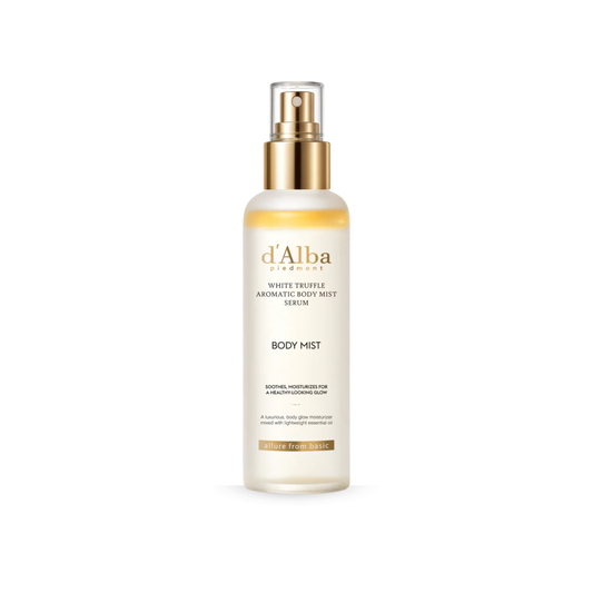d'Alba White Truffle Aromatic Body Mist Serum on a white background